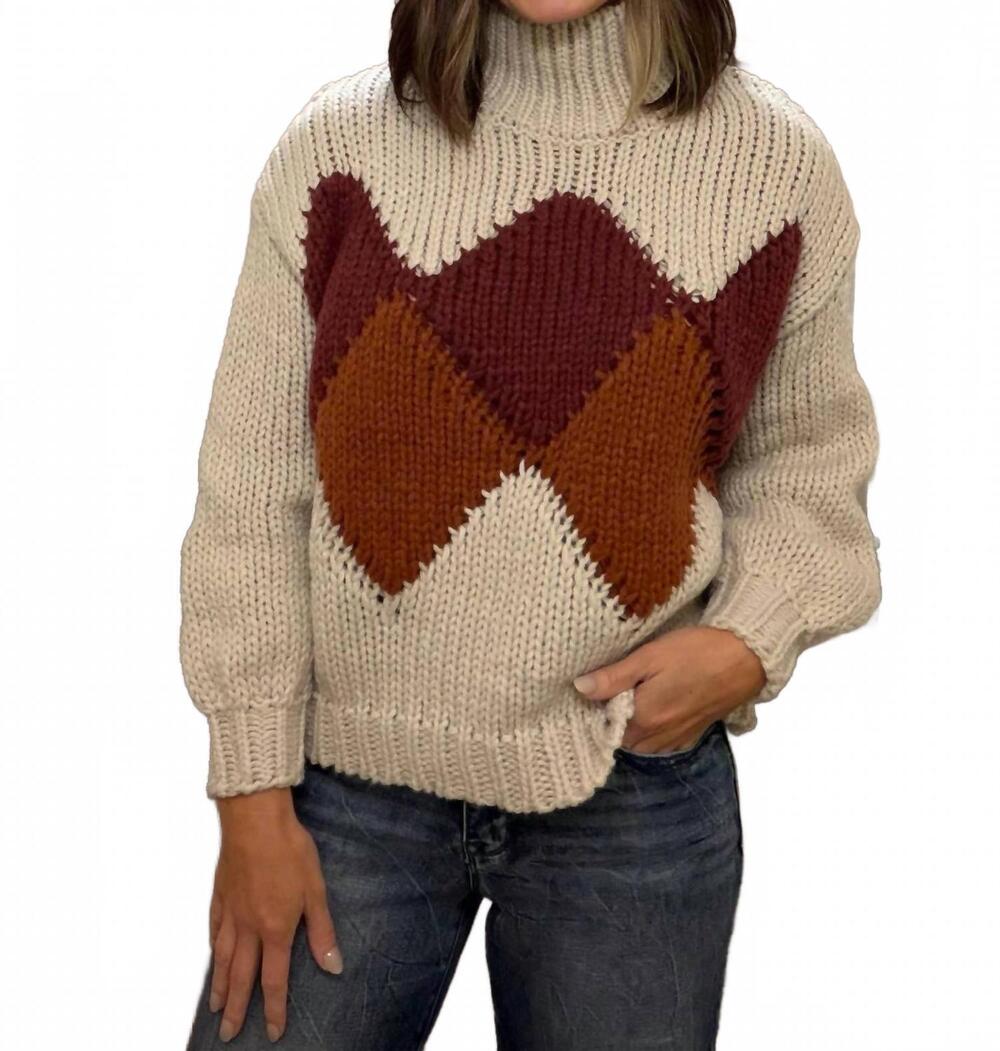 NEW ANNIEWEAR andie turtleneck yarn sweater in beige